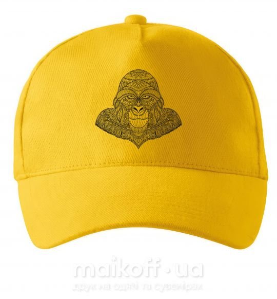 Кепка Детализированная обезьяна Солнечно желтый фото