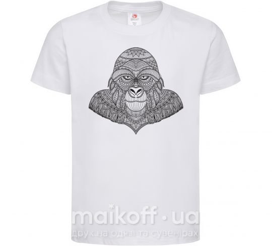 Детская футболка Детализированная обезьяна Белый фото