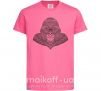 Детская футболка Детализированная обезьяна Ярко-розовый фото