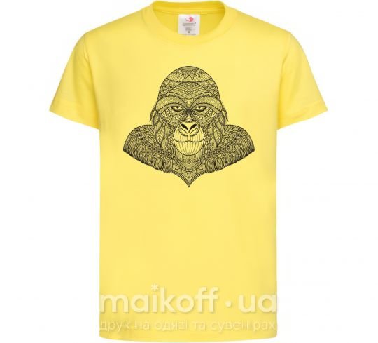 Дитяча футболка Детализированная обезьяна Лимонний фото