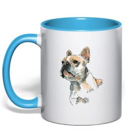 Чашка с цветной ручкой Бульдог