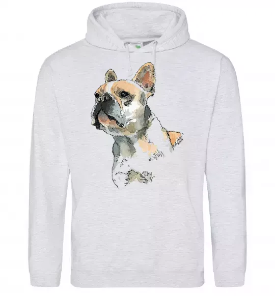 Чоловіча толстовка (худі) Бульдог Сірий меланж фото