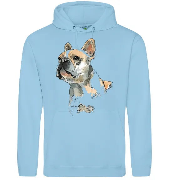 Мужская толстовка (худи) Бульдог Голубой фото