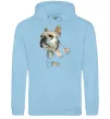 Жіноча толстовка (худі) Бульдог Блакитний фото