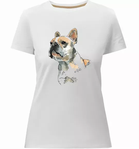 Жіноча преміум футболка Бульдог Білий фото
