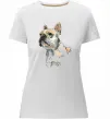 Жіноча преміум футболка Бульдог Білий фото