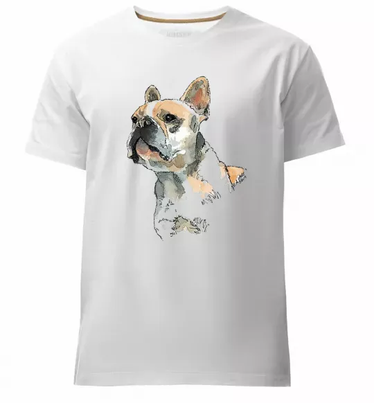 Чоловіча преміум футболка Бульдог Білий фото