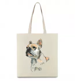 Эко-сумка Бульдог Бежевый фото