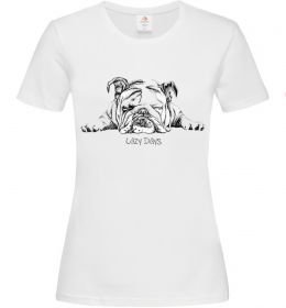 Женская футболка Бульдог спить