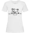 Женская футболка Бульдог спить Белый фото