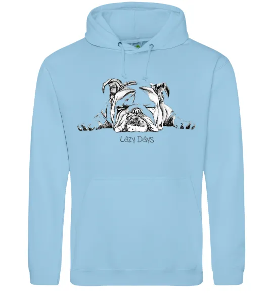 Мужская толстовка (худи) Бульдог спить Голубой фото