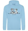 Мужская толстовка (худи) Бульдог спить Голубой фото