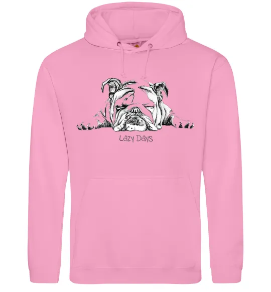 Женская толстовка (худи) Бульдог спить Розовый фото