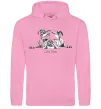 Женская толстовка (худи) Бульдог спить Розовый фото