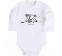 Детский боди Бульдог з кісткою Белый фото