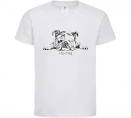 Детская футболка Бульдог спить Белый фото