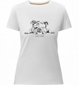 Жіноча преміум футболка Бульдог спить
