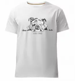 Мужская премиум футболка Multicolor bulldog Белый фото