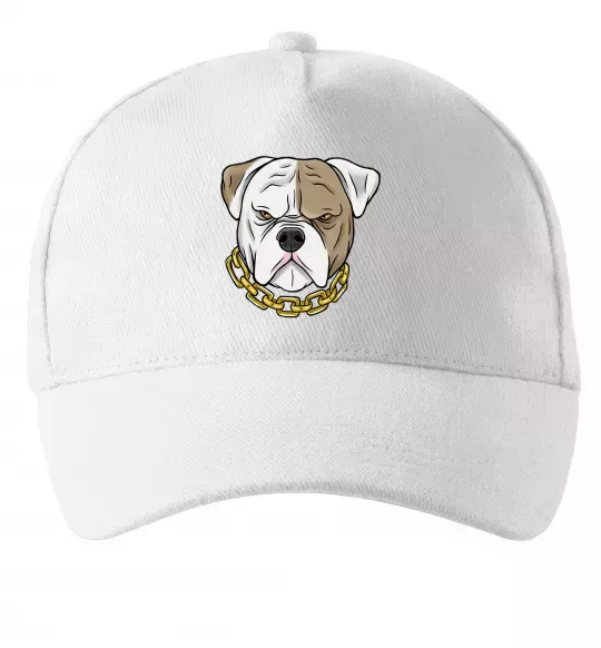 Кепка Бульдог з ланцюгом Білий фото