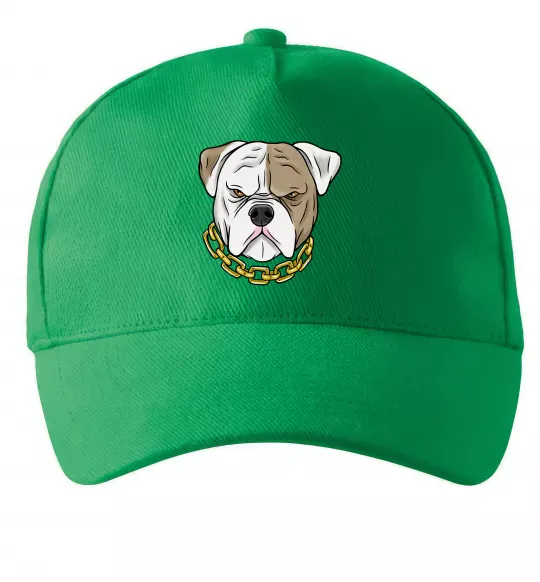 Кепка Бульдог з ланцюгом Зелений фото