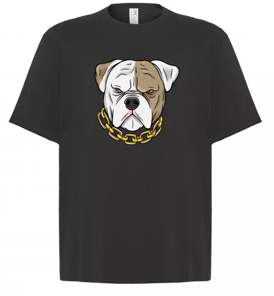Футболка Оверсайз Бульдог з ланцюгом Чорний фото