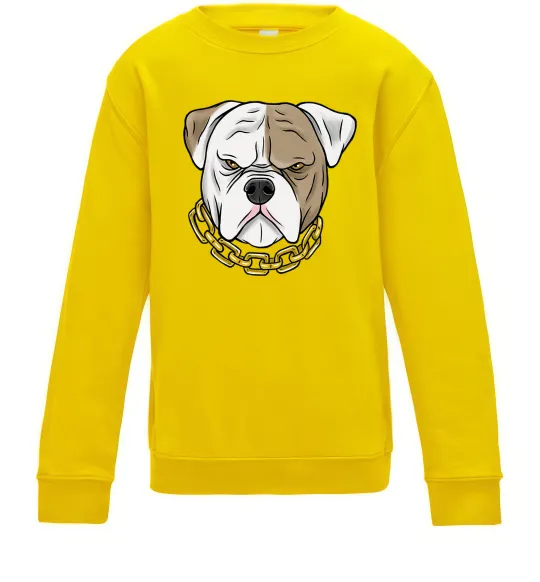 Дитячий світшот Бульдог з ланцюгом Сонячно жовтий фото