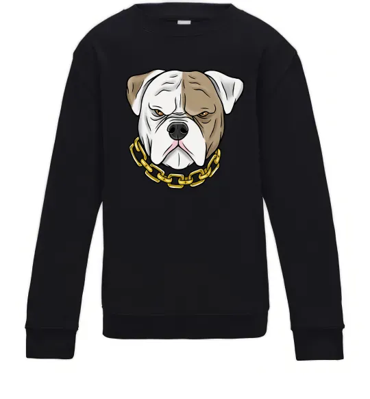 Дитячий світшот Бульдог з ланцюгом Чорний фото