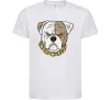Детская футболка Бульдог з ланцюгом Белый фото
