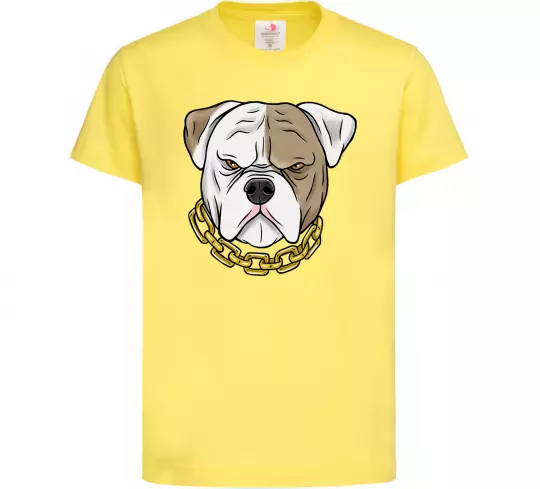 Детская футболка Бульдог з ланцюгом Лимонный фото