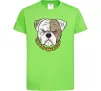 Детская футболка Бульдог з ланцюгом Лаймовый фото