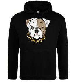 Мужская толстовка (худи) Бульдог з ланцюгом Мужская толстовка (худи) Бульдог з ланцюгом