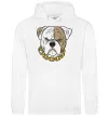 Женская толстовка (худи) Бульдог з ланцюгом Белый Женская толстовка (худи) Бульдог з ланцюгом Белый фото