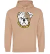 Женская толстовка (худи) Бульдог з ланцюгом Песочный Женская толстовка (худи) Бульдог з ланцюгом Песочный фото