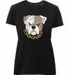 Жіноча преміум футболка Бульдог з ланцюгом Чорний фото