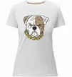 Жіноча преміум футболка Бульдог з ланцюгом Білий фото