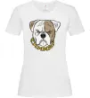 Женская футболка Бульдог з ланцюгом Белый фото