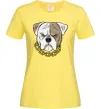 Женская футболка Бульдог з ланцюгом Лимонный фото