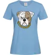 Женская футболка Бульдог з ланцюгом Голубой фото