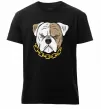Мужская премиум футболка Бульдог з ланцюгом Черный фото