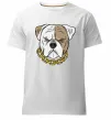 Мужская премиум футболка Бульдог з ланцюгом Белый фото