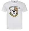 Чоловіча футболка Бульдог з ланцюгом Білий фото
