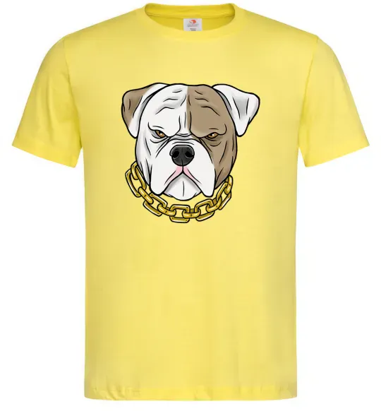 Чоловіча футболка Бульдог з ланцюгом Лимонний фото