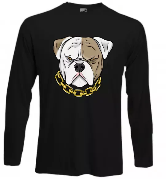 Лонгслив Бульдог з ланцюгом Черный фото