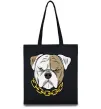 Еко-сумка Бульдог з ланцюгом Чорний фото