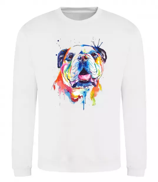 Свитшот Акварельний бульдог Белый фото