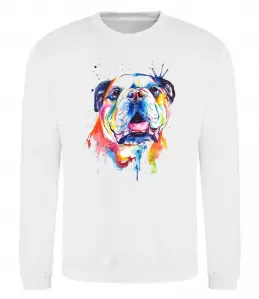 Свитшот Акварельний бульдог Белый фото