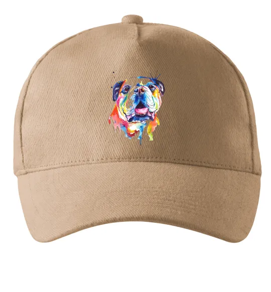Кепка Акварельний бульдог Песочный фото
