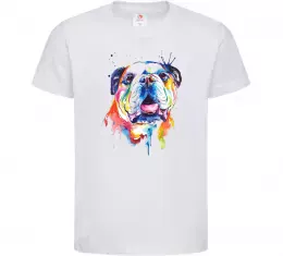 Детская футболка Акварельний бульдог Белый фото