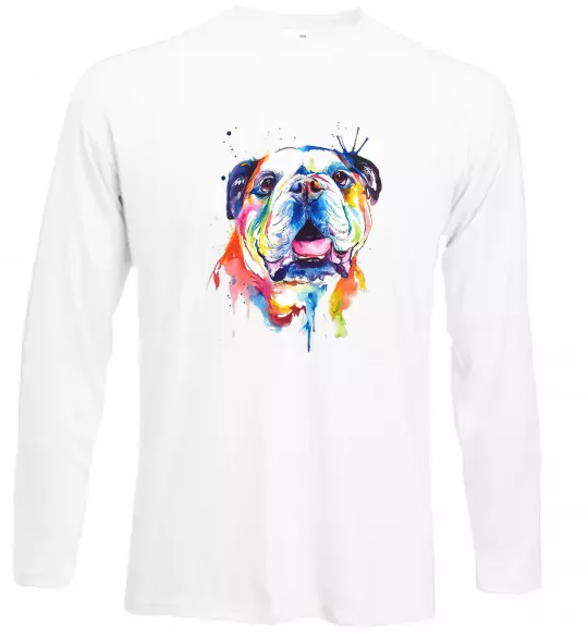 Лонгслив Акварельний бульдог Белый фото