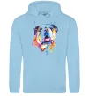 Мужская толстовка (худи) Акварельний бульдог Голубой фото